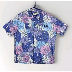 Jelido Hawaiian Shirt 2XL Floral Plumeria Reverse Print